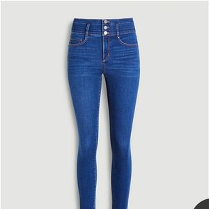 Ann Taylor Sculpting high rise button fly skinny jean..tall